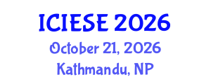 International Conference on Industrial Electronics and Systems Engineering (ICIESE) October 21, 2026 - Kathmandu, Nepal International Conference on Industrial Electronics and Systems Engineering (ICIESE) October 21, 2026 - Kathmandu, Nepal