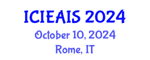 International Conference on Industrial, Engineering and Applied Intelligent Systems (ICIEAIS) October 10, 2024 - Rome, Italy