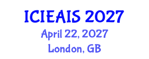 International Conference on Industrial, Engineering and Applied Intelligent Systems (ICIEAIS) April 22, 2027 - London, United Kingdom International Conference on Industrial, Engineering and Applied Intelligent Systems (ICIEAIS) April 22, 2027 - London, United Kingdom