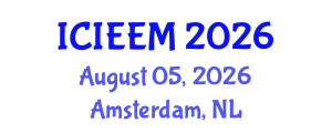 International Conference on Industrial Engineering and Engineering Management (ICIEEM) August 05, 2026 - Amsterdam, Netherlands