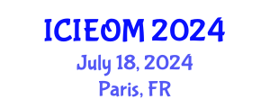 International Conference on Industrial Engineering and Operations Management (ICIEOM) July 18, 2024 - Paris, France