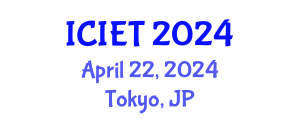 International Conference on Industrial Engineering and Technology (ICIET) April 22, 2024 - Tokyo, Japan