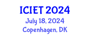 International Conference on Industrial Engineering and Technology (ICIET) July 18, 2024 - Copenhagen, Denmark