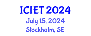 International Conference on Industrial Engineering and Technology (ICIET) July 15, 2024 - Stockholm, Sweden