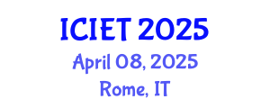 International Conference on Industrial Engineering and Technology (ICIET) April 08, 2025 - Rome, Italy
