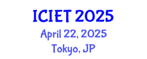 International Conference on Industrial Engineering and Technology (ICIET) April 22, 2025 - Tokyo, Japan
