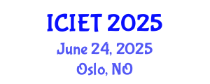 International Conference on Industrial Engineering and Technology (ICIET) June 24, 2025 - Oslo, Norway