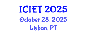 International Conference on Industrial Engineering and Technology (ICIET) October 28, 2025 - Lisbon, Portugal