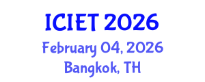 International Conference on Industrial Engineering and Technology (ICIET) February 04, 2026 - Bangkok, Thailand