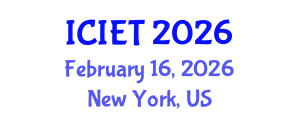 International Conference on Industrial Engineering and Technology (ICIET) February 16, 2026 - New York, United States International Conference on Industrial Engineering and Technology (ICIET) February 16, 2026 - New York, United States