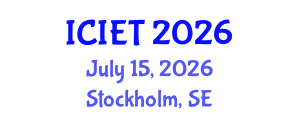 International Conference on Industrial Engineering and Technology (ICIET) July 15, 2026 - Stockholm, Sweden