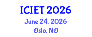 International Conference on Industrial Engineering and Technology (ICIET) June 24, 2026 - Oslo, Norway