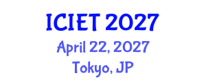 International Conference on Industrial Engineering and Technology (ICIET) April 22, 2027 - Tokyo, Japan International Conference on Industrial Engineering and Technology (ICIET) April 22, 2027 - Tokyo, Japan