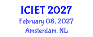 International Conference on Industrial Engineering and Technology (ICIET) February 08, 2027 - Amsterdam, Netherlands International Conference on Industrial Engineering and Technology (ICIET) February 08, 2027 - Amsterdam, Netherlands