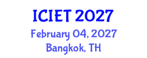 International Conference on Industrial Engineering and Technology (ICIET) February 04, 2027 - Bangkok, Thailand International Conference on Industrial Engineering and Technology (ICIET) February 04, 2027 - Bangkok, Thailand