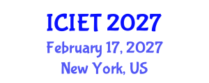 International Conference on Industrial Engineering and Technology (ICIET) February 17, 2027 - New York, United States International Conference on Industrial Engineering and Technology (ICIET) February 17, 2027 - New York, United States