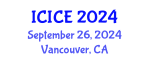 International Conference on Information and Communication Engineering (ICICE) September 26, 2024 - Vancouver, Canada