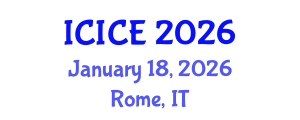 International Conference on Information and Communication Engineering (ICICE) January 18, 2026 - Rome, Italy