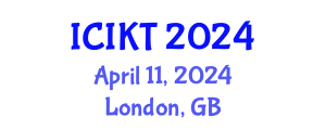 International Conference on Information and Knowledge Technology (ICIKT) April 11, 2024 - London, United Kingdom