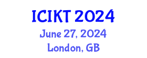 International Conference on Information and Knowledge Technology (ICIKT) June 27, 2024 - London, United Kingdom