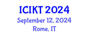 International Conference on Information and Knowledge Technology (ICIKT) September 12, 2024 - Rome, Italy