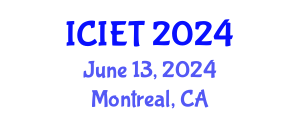 International Conference on Information Engineering and Technology (ICIET) June 13, 2024 - Montreal, Canada