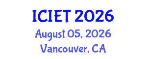 International Conference on Information Engineering and Technology (ICIET) August 05, 2026 - Vancouver, Canada