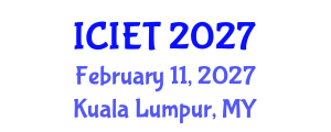 International Conference on Information Engineering and Technology (ICIET) February 11, 2027 - Kuala Lumpur, Malaysia International Conference on Information Engineering and Technology (ICIET) February 11, 2027 - Kuala Lumpur, Malaysia