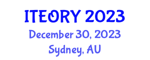 International Conference on Information Theory and Machine Learning (ITEORY) December 30, 2023 - Sydney, Australia International Conference on Information Theory and Machine Learning (ITEORY) December 30, 2023 - Sydney, Australia
