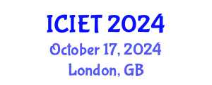International Conference on Innovation and Educational Transformation (ICIET) October 17, 2024 - London, United Kingdom