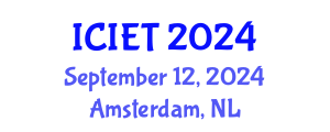 International Conference on Innovation and Educational Transformation (ICIET) September 12, 2024 - Amsterdam, Netherlands