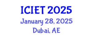 International Conference on Innovation and Educational Transformation (ICIET) January 28, 2025 - Dubai, United Arab Emirates