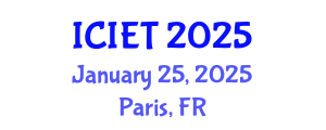 International Conference on Innovation and Educational Transformation (ICIET) January 25, 2025 - Paris, France