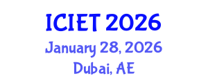 International Conference on Innovation and Educational Transformation (ICIET) January 28, 2026 - Dubai, United Arab Emirates