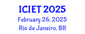International Conference on Innovations in Engineering and Technology (ICIET) February 26, 2025 - Rio de Janeiro, Brazil