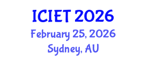 International Conference on Innovations in Engineering and Technology (ICIET) February 25, 2026 - Sydney, Australia