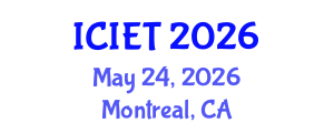 International Conference on Innovations in Engineering and Technology (ICIET) May 24, 2026 - Montreal, Canada