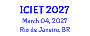 International Conference on Innovations in Engineering and Technology (ICIET) March 04, 2027 - Rio de Janeiro, Brazil International Conference on Innovations in Engineering and Technology (ICIET) March 04, 2027 - Rio de Janeiro, Brazil