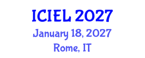 International Conference on International Environmental Law (ICIEL) January 18, 2027 - Rome, Italy International Conference on International Environmental Law (ICIEL) January 18, 2027 - Rome, Italy