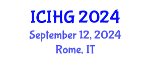 International Conference on Isotope Hydrology and Geochemistry (ICIHG) September 12, 2024 - Rome, Italy