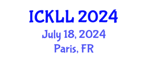 International Conference on Knowledge and Language Learning (ICKLL) July 18, 2024 - Paris, France