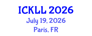 International Conference on Knowledge and Language Learning (ICKLL) July 19, 2026 - Paris, France