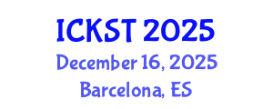 International Conference on Knowledge and Smart Technology (ICKST) December 16, 2025 - Barcelona, Spain