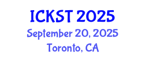 International Conference on Knowledge and Smart Technology (ICKST) September 20, 2025 - Toronto, Canada