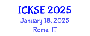 International Conference on Knowledge and Software Engineering (ICKSE) January 18, 2025 - Rome, Italy
