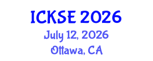 International Conference on Knowledge and Software Engineering (ICKSE) July 12, 2026 - Ottawa, Canada