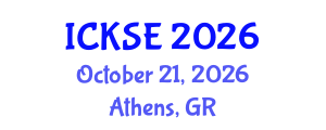 International Conference on Knowledge and Software Engineering (ICKSE) October 21, 2026 - Athens, Greece