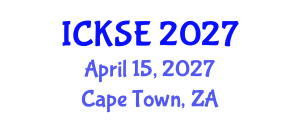International Conference on Knowledge and Software Engineering (ICKSE) April 15, 2027 - Cape Town, South Africa International Conference on Knowledge and Software Engineering (ICKSE) April 15, 2027 - Cape Town, South Africa