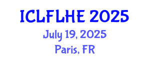 International Conference on Language Futures: Languages in Higher Education (ICLFLHE) July 19, 2025 - Paris, France