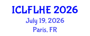 International Conference on Language Futures: Languages in Higher Education (ICLFLHE) July 19, 2026 - Paris, France